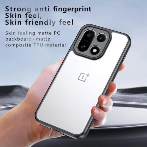 Image of VONZEE Clear Back Case Cover for Oneplus 15 5G | Shockproof Design | Hard Back Cover Case for Oneplus 15 5G (PC & TPU, Black)