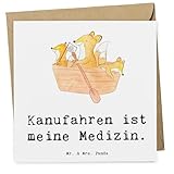 Mr. & Mrs. Panda Deluxe Karte Kanufahren - Geschenk, Danke, Kanuverleih, Hochzeitskarte, Glückwunschkarte, Dankeschön, Paddeltour,