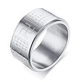 Rockyu ジュエリー 指輪 シルバー ステンレス メンズ 回転 回れる メンズリング 22号 セレブ 婚約 ギフト