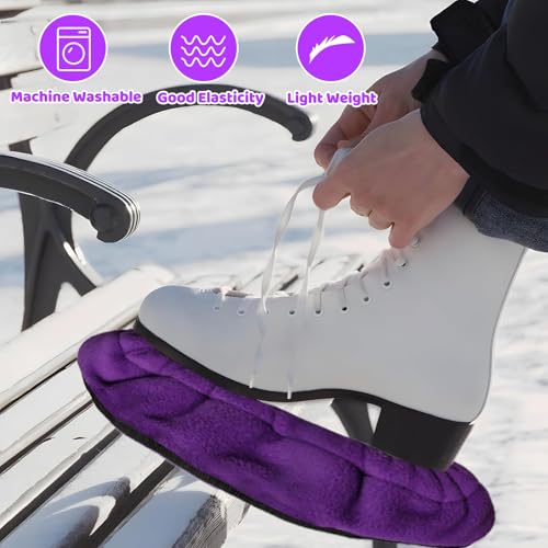 HTTDSLF 2 Stück Kufenschoner Schlittschuhe, Schlittschuhschoner, Elastische Kufenstrümpfe, Kufenschoner Eishockey, Guards Zubehör, für Hockeyschlittschuhe Eiskunstlaufschuhe (Lila)