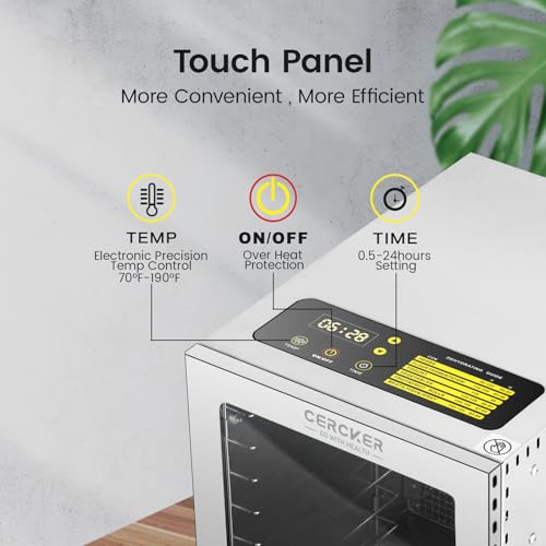 image for Cercker Food-Dehydrator Machine 12 Stainless Steel Trays, 10.9ft² Mea