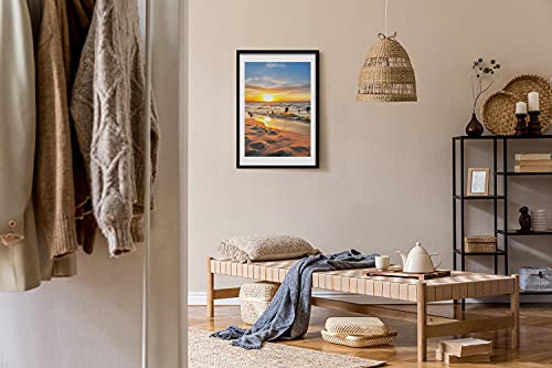 Affiche Coucher de Soleil Tableau Décoratif Cadre Bois 50x70 cm - 3