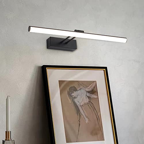 Image of Picture Light, Remote Control Art Light with Brightness Dimmable, Timer Preset Picture Lights for Paintings,16 inch Full Metal Display Light for Wall,Artwork,Portrait,Dartboard (Round Black)