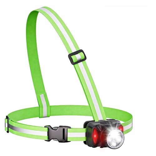 Lampe de course de nuit LED 550 lm avec sangle d'épaule réglable pour course à pied et jogging