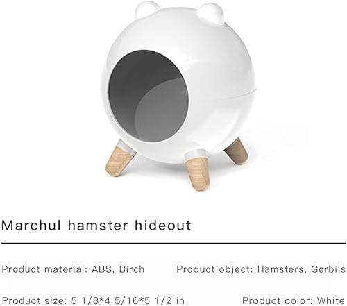 Miniatura 6 de Marchul Escondite de hámster, decoración de hábitats de casa para hámster enano jerbos de hámsteres sirios (blanco)