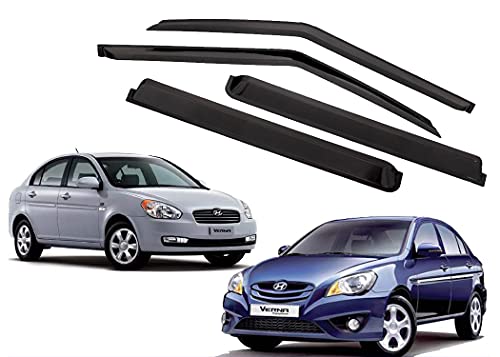 Image of CAR SAAZ Unbreakable Door Visor /Rain Visor /Wind Deflector Compatible with Verna (2006-2010) (Set of 4 Pcs)