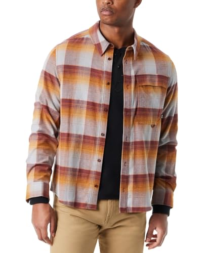 BASS OUTDOOR Men&rsquo;s Stretch Flannel Button Down Shirt with Collared Neck Standard