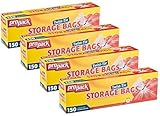 ProPack Disposable Plastic Storage Bags With Original Twist Tie, 1 Gallon Size, 600 Bags, Great For Home, Office, Vacation, Traveling, Sandwich, Fruits, Nuts, Cake, Cookies, Or Any Snacks (4 Packs)