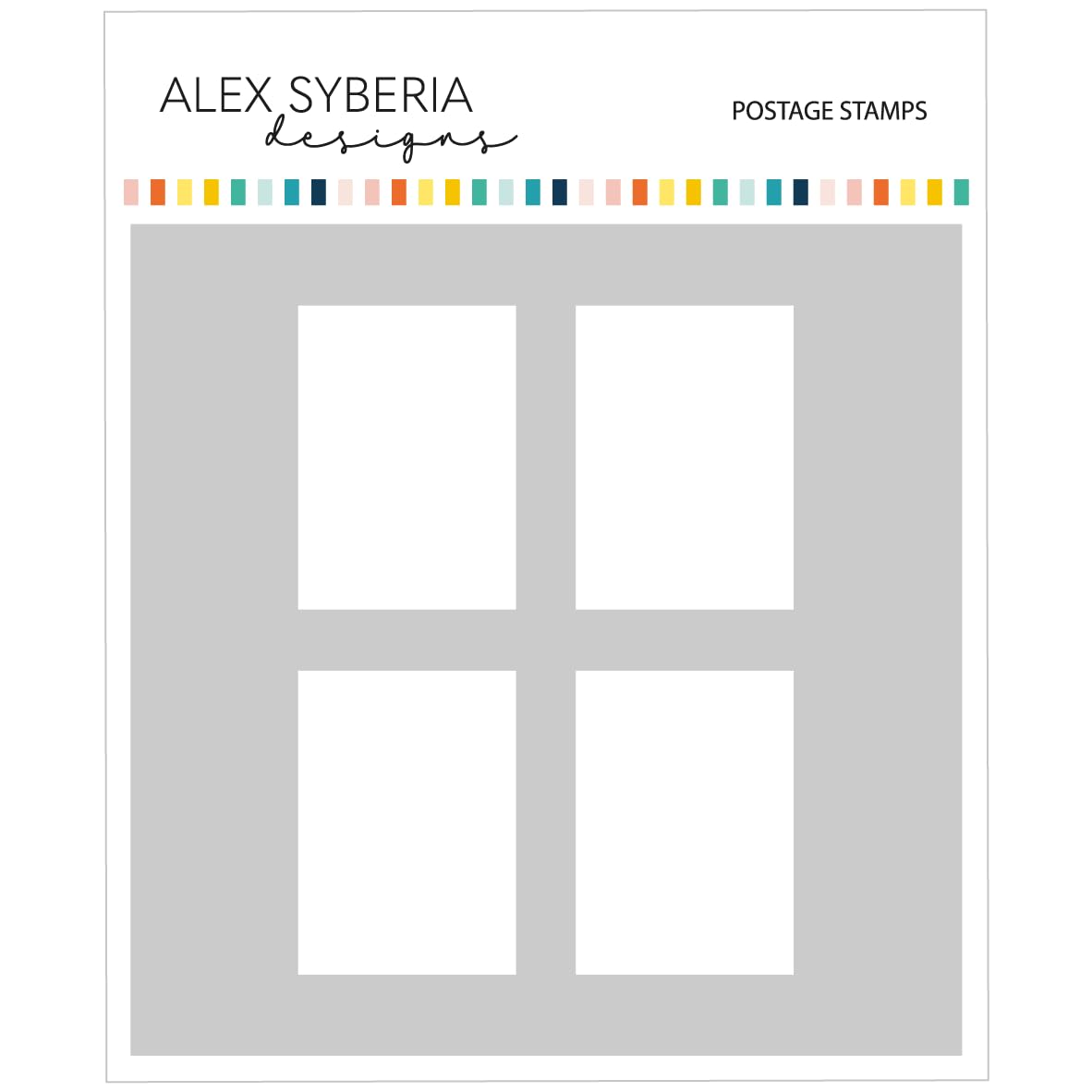 Alex Syberia Designs White Postage Stamps Stencil,