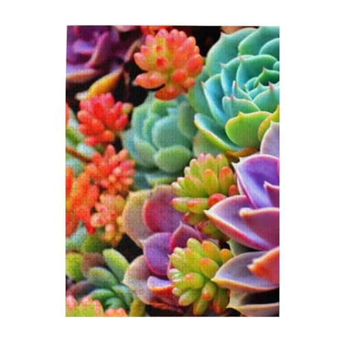 美しい多肉植物0500ピース ジグソーパズル 大人向け難しい 破片なし カチっとハマる 誕生日 おしゃれ インテリア ギフトハウス (52×38cm)