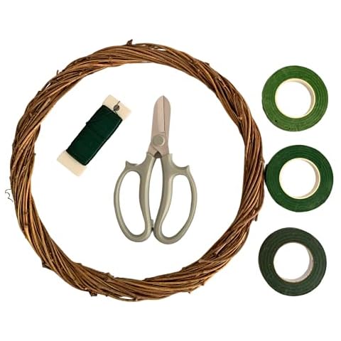 6pcs Wreath Making Supplies For Spring Wreath Garlands To Decorate - Wreath Ring, Florist Wire, Floral Green Tapes, Wire Cutter, Wreath Making Kit Easter Summer Decorations Front Door Wall Decor Cover