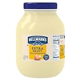 Hellmann's Extra Heavy Mayonnaise Jar, Extra Egg Yolk, Condiment for Sandwiches, Salads, Mayo Made with 100% Cage Free Eggs, Gluten Free 1 gallon 128 oz, Pack of 1