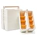 EZOWARE 4-ER SET Stapelbare Organizer Caddy mit Griff, große Tragebox Aufbewahrungskörbe mit Fächern für Badezimmer, Kinderzimmer, Bastelsachen, Nähutensilien - Weiß und Orange Mit Griff günstig Kaufen-EZOWARE 4-ER SET Stapelbare Organizer Caddy mit Griff, große Tragebox Aufbewahrungskörbe mit Fächern für Badezimmer, Kinderzimmer, Bastelsachen, Nähutensilien - Weiß und Orange