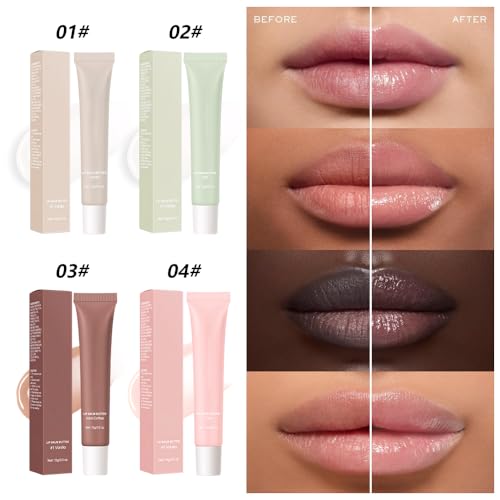 Image of 4 Pcs Summer Lip Butter Lip Balm, Ultra-Hydrating Natural Vegan Lip Balm, Sheer-Tinted Shine & Hydration Lip Care, Soothes & Softens Dry Lips Skincare, Balsamo labial hidratante (#1+2#+3#+4#)