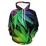 UNMUTTON Hoodies Leaf Weeds Fleece Hooded Sweatshirt Pullover Jacket with Pockets for Men Women Casual Long Sleeve