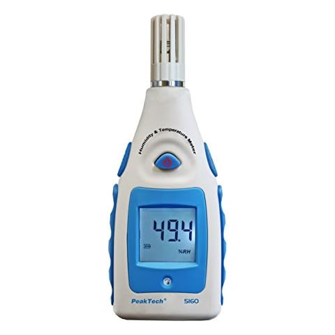 PeakTech humidity meter with display of the air temperature and room climate. Measuring instrument/thermo-hygrometer/room temperature/humidity/moisture and thermometer, 1 piece, P 5160 Cover