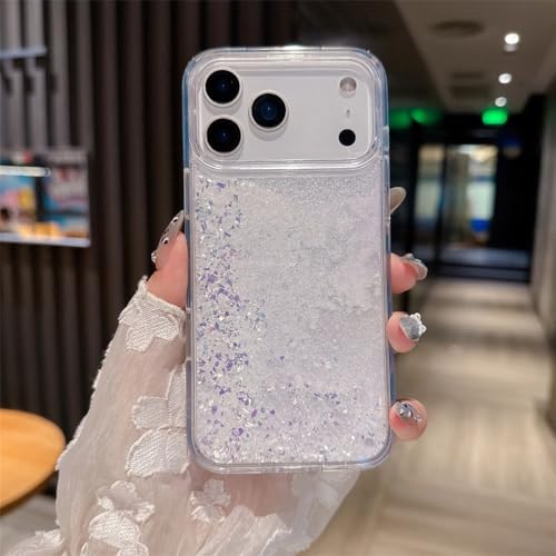 Coque antichoc iPhone 16 Pro en silicone avec sable mouvant pailleté