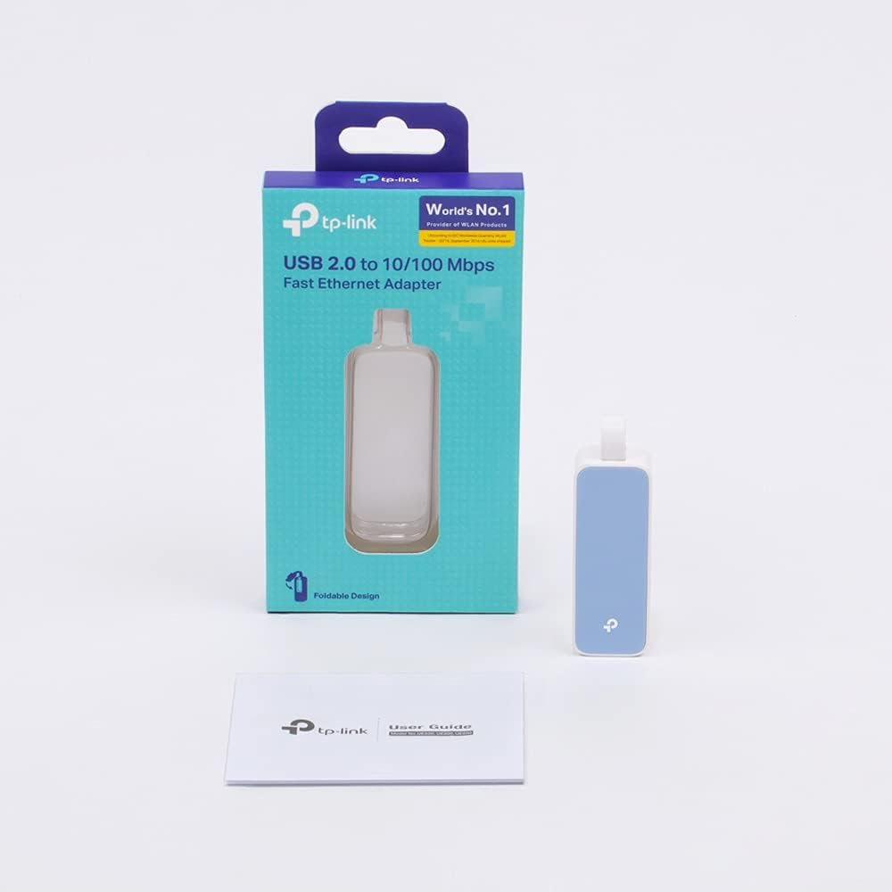 TP-Link UE200 USB 2+H4:H39.0 to Ethernet Adapter, USB 2.0 Port, RJ45 Port 10/100Mbps, Plug & Play, Compact and Portable Design, Fast and Stable Data Connection, Windows, MAC OS, Linux OS