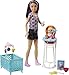 Barbie- Babysitters Pappa e Nanna Playset con Bambola Skipper, Seggiolone, Lettino e Bebè con Boccuccia Cambia Colore, Multicolore, FHY98