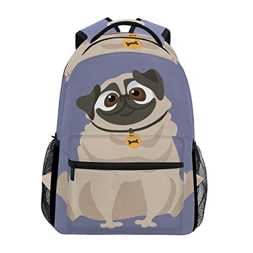 BENNIGIRY Mochila Escolar para niños  diseño de Perro Carlino