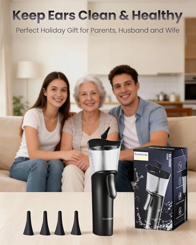 Ohrenschmalz Entferner - Manueller Ohrreiniger, Ohrenspülung Gerät mit Integriertem Abwassertank, Ohrreiniger für Erwachsene mit Weicher Silikondüse, Geeignet für Die Ohrenhygiene Zu Hause