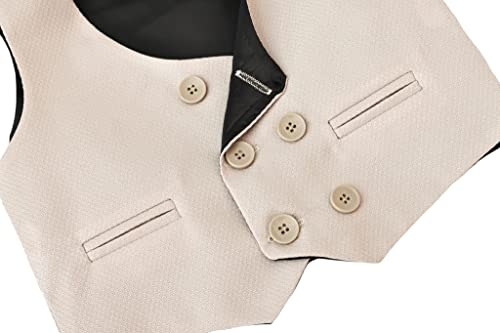 Image of Lilax Toddler & Little Boys Suit Set, Formal Suit Vest, White Dress Shirt, Dress Pants and Bowtie 4 Piece Suit Set