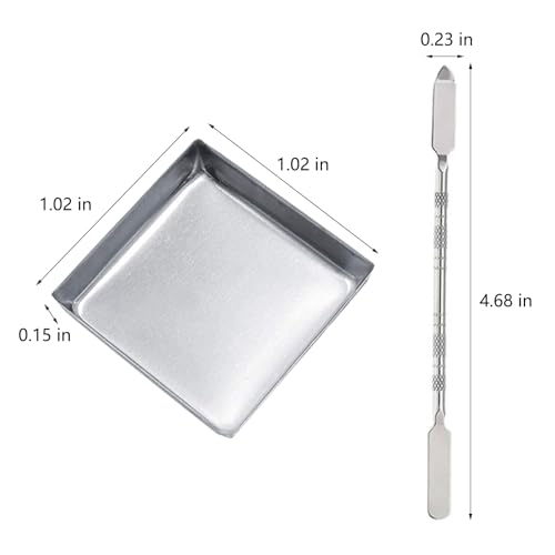 YAFIYGI 20Pcs Empty Eyeshadow Pans and 1 Depotting Tool for Makeup Palette 26mm Square Metal Pan Containers for Depotting Refillable IronTray for Watercolor Use Empty Makeup Palette Accessories - Thumbnail 2