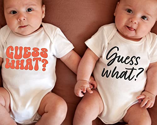 Guess What Chicken Butt Baby Bodysuit Funny Saying Farm Animal Onesie Front Back Cute Baby Shower Gift Idea (6-12 Months, Colorful Print-Romper) #TOP2
