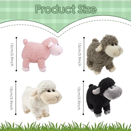 lilizzhoumax Lamb Plush Toy Sheep 18cm/7inch Stand Realistic Stuffed Animal Cute Cuddly Sheep Super Soft Home Decoration Gift for Boys Girls Kids white Halloween Christmas - Image 2