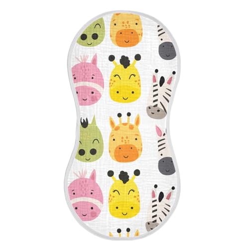 2 Pack Baby Burp Cloths, Soft Absorbent Burping Cloths for Babies, Cotton Milk Spit Up Rags, Large Size for Newborns, Baby Boys and Girls (Horse Face Design)2