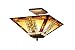 Chloe Lighting CH33291MS14-UF2 Gode, Tiffany-Style Mission 2-Light Semi-Flush Ceiling Fixture, 14-Inch, Multi-colored