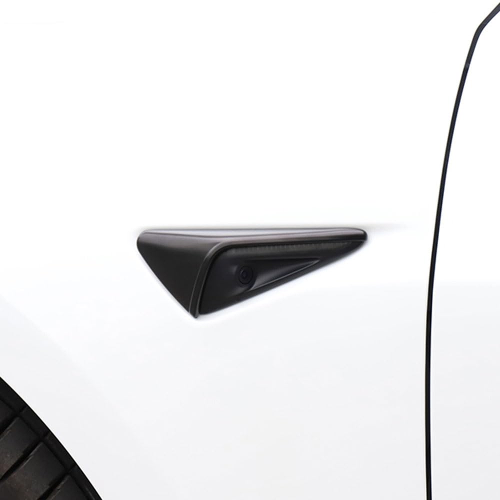 HW 3.0 ABS osłona na kamerę boczną kierunkowskazu do Tesla Model 3 (2016-2022) Model Y (2020-2022) Model S X (2012-2020), osłona kamery z włókna węglowego (matowa czerń)