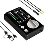 SMSL R1 DAC Amplificatore per Cuffie, Convertitore Audio Digitale ad Analogico Desktop USB C per Gaming PC PS5, Ingresso Microfono/USB/OTTICO/Coassiale, Uscita Bilanciata 3,5 mm/4,4 mm/RCA, Nero