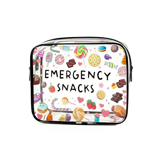 Emergency Food Storage Snack Bags for Women Travel Makeup Bag Organiser Organizer Pouches for Daughter Niece Birthday Gift Clear Cosmetic Bag with Zipper Emergency Snacks Pouch for Travel Accessories