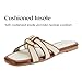 Putu Women's Flat Sandals Square Toe Slide Sandals Braided Sandals for Vacation Brown 9