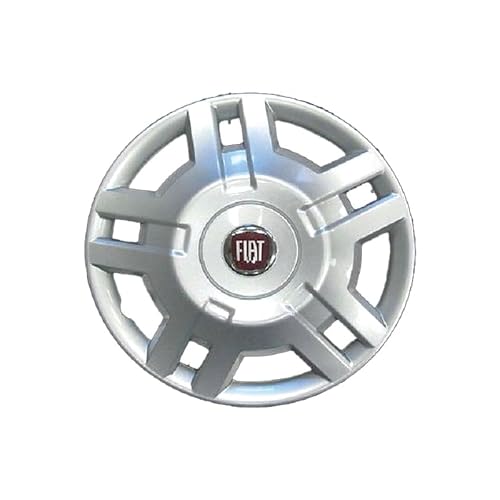 Kit mit 4 anpassbaren Radkappen – für FIAT DUCATO Modell 2009 (ROTES Logo) – Durchmesser 15 Zoll – Nicht original