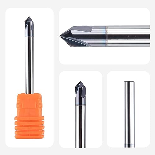 SpeTool VHM Fasenfräser Gravierfräser V Nutfräser 90 Grad Gravierstichel 4mm Schaft 3 Flöten CNC Fräser für Oberfräse mit TiAlN Beschichtung Holzfräser Schaftfräser für Werkzeugmaschinen und Anfasen