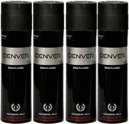 Denver Talc BlackCode COLOGNE Ultra Fine Quality Body Talc 300g x 4