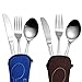 Sunwinc 2 Sets Camping Travel Utensil Set.Outdoor Portable Cutlery Set Silverware Knife Fork Spoon with Carrying Case,Stainless Steel Reusable Lightweight Flatware for Picnic Hiking Boating Work Lunch