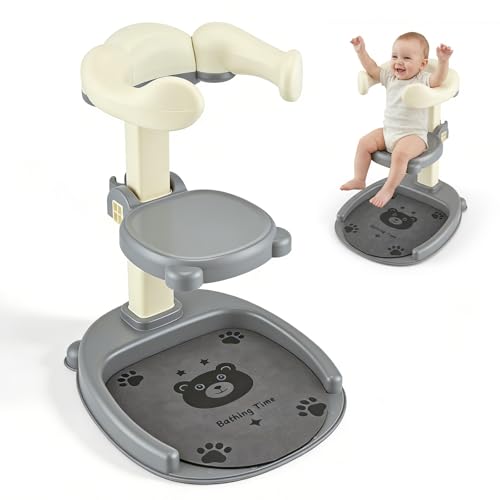 Support baignoire bébé réglable en hauteur avec ventouses de sécurité