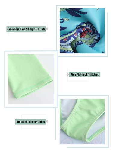 Image of Girls One Piece Swimsuits Bathing Suit for Kids Girls Summer Swim Dress Short Sleeve Swimwear 3-16 Years
