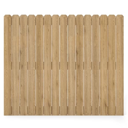 6ft Dog-Ear Fence Picket 5.9 inch x 0.5 inch Fir Wood Fence Boards 15-Pack(7.38' L) for Privacy Fence Replacement, Yard Fencing, Garden Edging, DIY Wooden Wall Construction