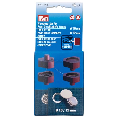 Prym 673142 Werkzeug-Set für Prym Druckknöpfe Jersey 10 und 12 mm kompatibel mit dem Vario Creative Toolm