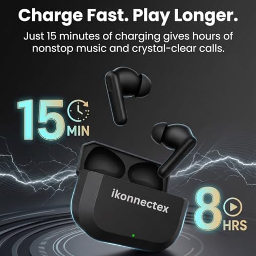 Image of TWS Bluetooth 5.3 Earbuds with 13.6mm Deep Bass Drivers, ENC Mic & IPX5 Sweat Proof Design | 72 Hours Total Playtime with 40ms Low Latency Gaming Mode for Calls, Music & Mobile Gaming