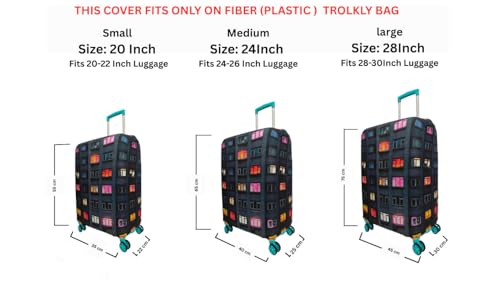 Image of Printed Luggage Cover for Traveling Bag & Suitcase - Stretchable & Scratchproof Trolley Protector with Velcro Lock & Lightweight Washable Material(Suitcase Bag Not Included, Only Cover in Product)
