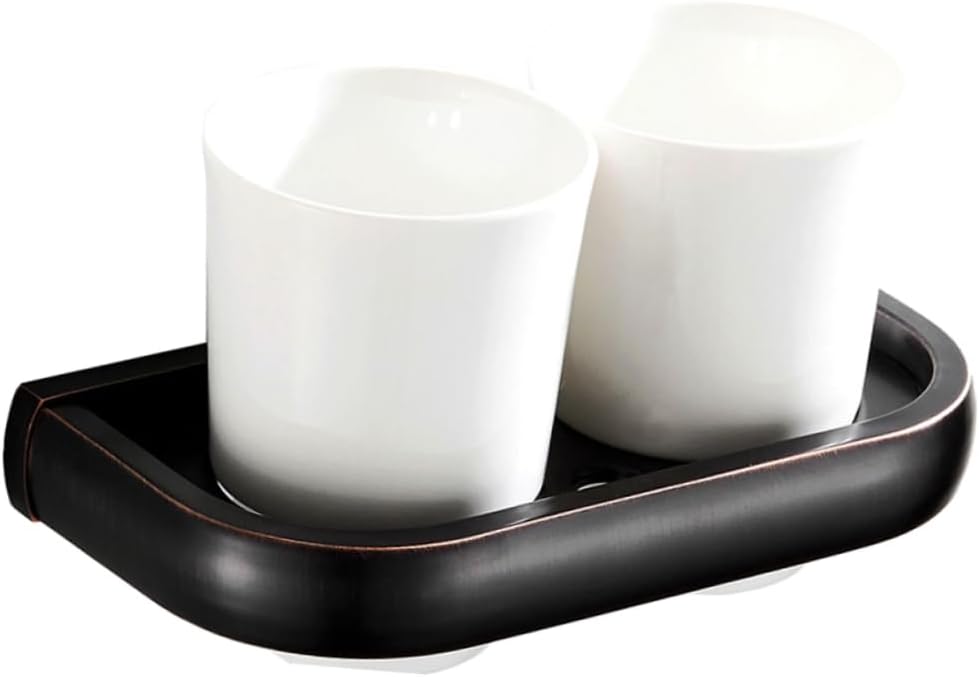 Bathroom Toothbrush Holder Wall-Mounted Cup Rack Vintage Design Heavy Duty Cups Holders Toothbrush Organizer
