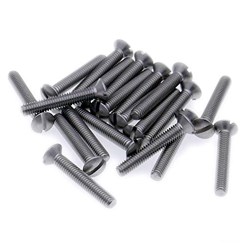 Image of M2 (2mm x 10mm) Slot Raised Countersunk Machine Screw (Bolt) - Stainless Steel (A2) (Pack of 20)