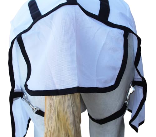 Image of Challenger Horse Equine Scrim Mesh Summer Fly Sheet Spring Airflow Neck White 73129