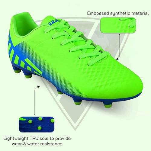 Vizari Santos Firm Ground Kids Soccer Cleats | Girls and Boys Soccer Cleats Embossed Synthetic Upper with Built-in Sock | Football Shoes with Molded TPU Outsole for Maximum Traction2