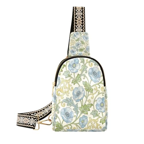 Motif de coquelicot bleu tendance William Morris aux finitions artistiques